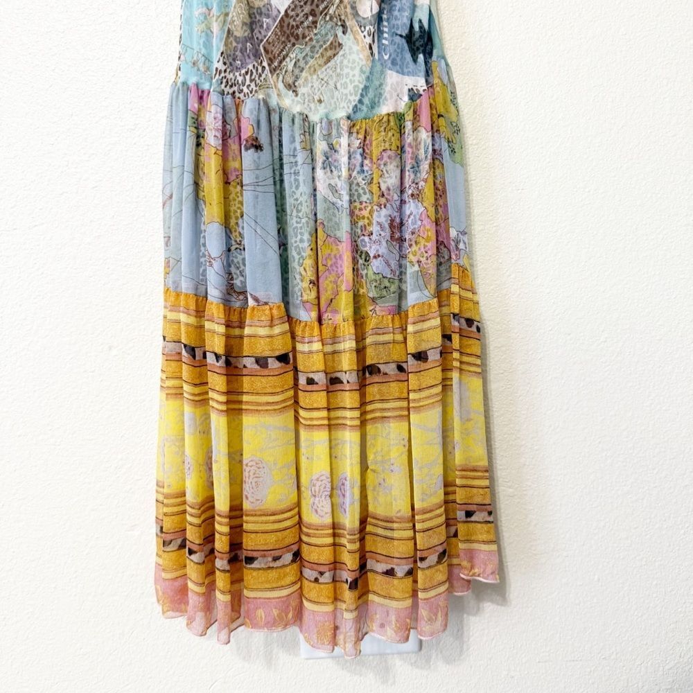 Diane Von Furstenberg Kingston Printed 2005 Vintage Y2K Silk Slip Belted Dress - Picture 7 of 14